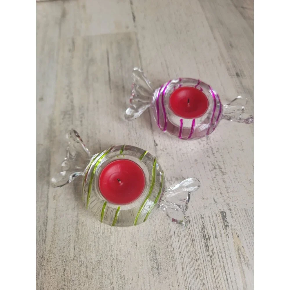 PartyLite wrapped candy tea light glass holders‎ set - Picture 4 of 7